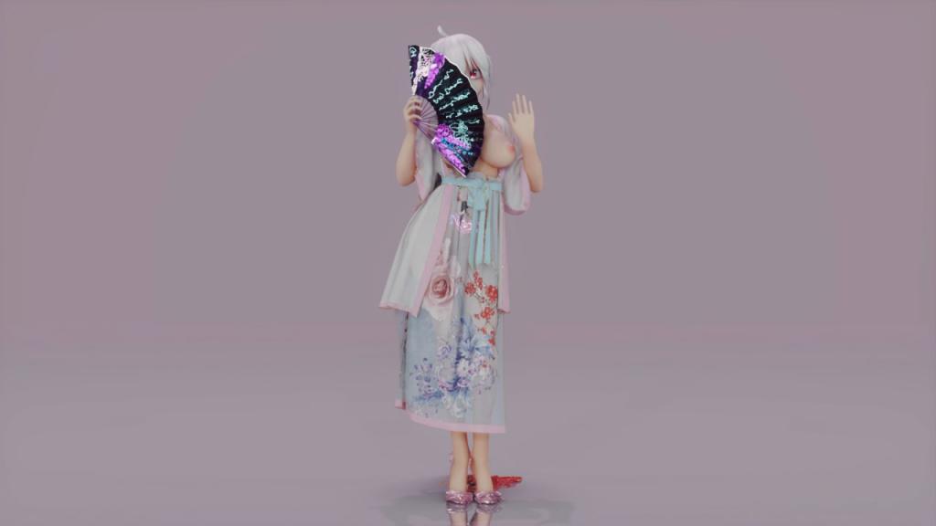 MMD50：汉服巨乳少女弱音，淫荡骚穴狂抽内射，媚态尽显任你玩弄