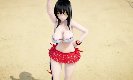 MMD巨乳沙滩辣妹狂舞！湿身肉体摆动诱惑，火热浪潮中尽情淫荡！