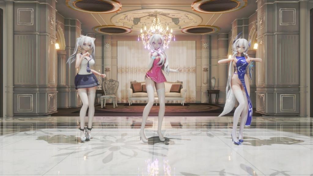 MMD05 汉服JK白丝三倍快乐！清纯学妹与光辉学姐的禁忌百合，白丝美腿缠绕，湿滑小穴互舔到潮吹