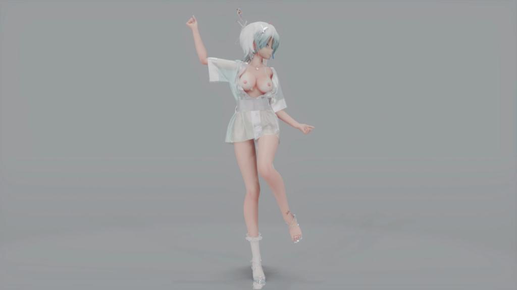 MMD21 和服真空爆乳娘 巨乳晃荡极乐淫舞