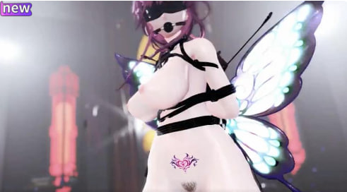 MMD 骚气紫发昆虫娘 黑丝美腿爆扭狂舞淫荡诱惑